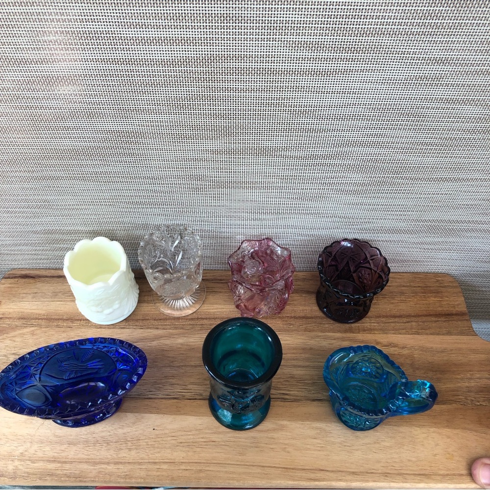 EAPG Early American Pressed Glass Collection Toothpick Holders Mini Creamer - Picture 6 of 6